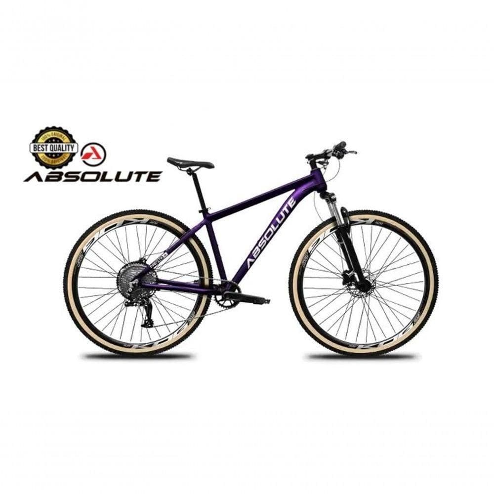Bicicleta Aro 29 Nero 5 Peças Inteira Absolute 12v Garfo Trava Remota K7 Pneu Faixa Freio Hidráulico. Roxo Tam.19
