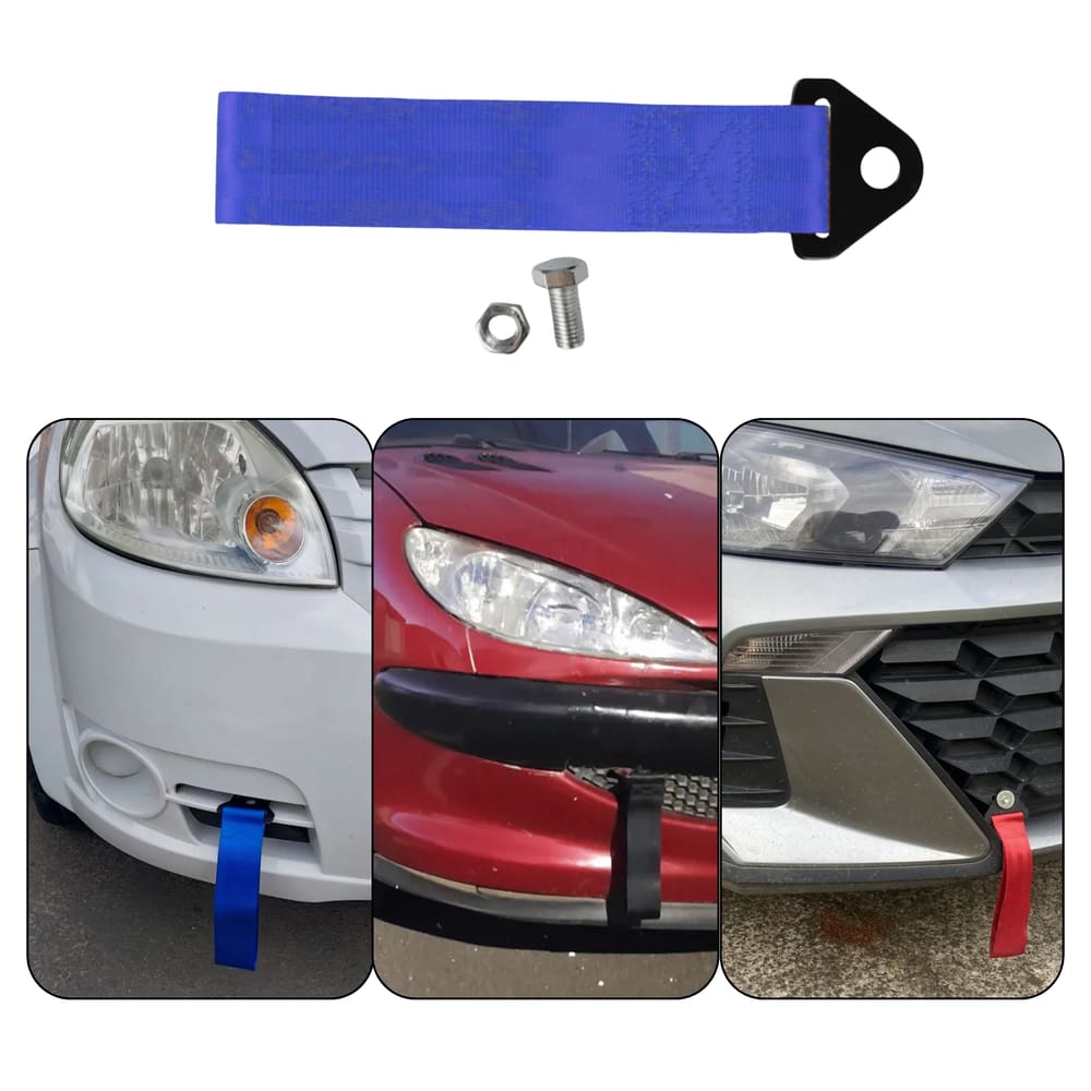 Tow Strap Cinta Reboque Azul Para-Choque Universal Estilo BR