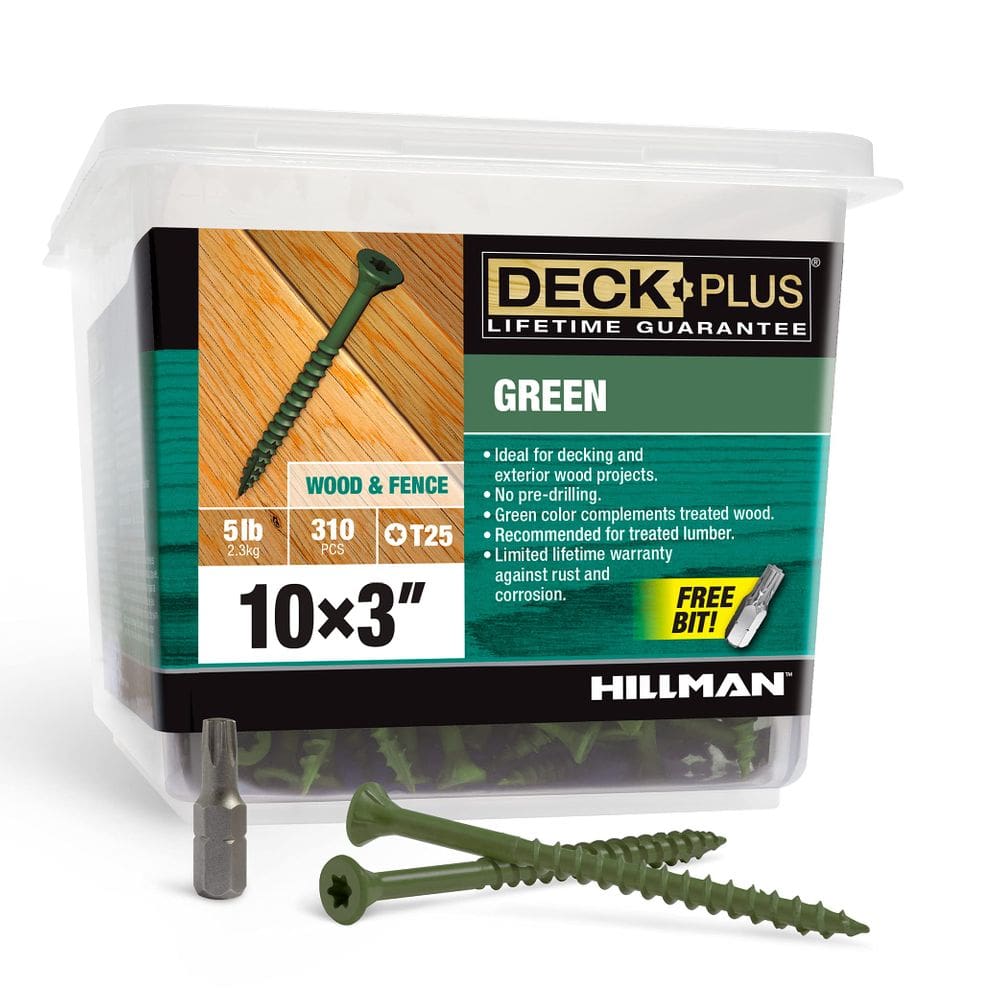 Parafusos de convés Deck Plus #10 x 3 Self Drill Green 2,27 kg