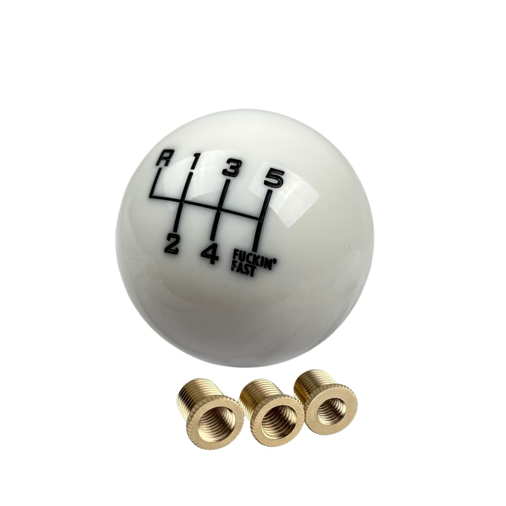 Manopla Cambio Universal Tunning 6 Marchas Estilo BR Branco