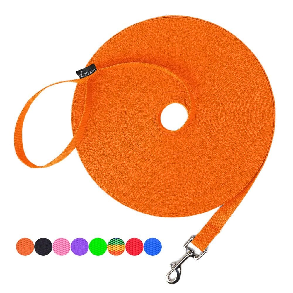 Coleira de treinamento Hi Kiss Dog Obedience Recall Nylon Laranja 30m