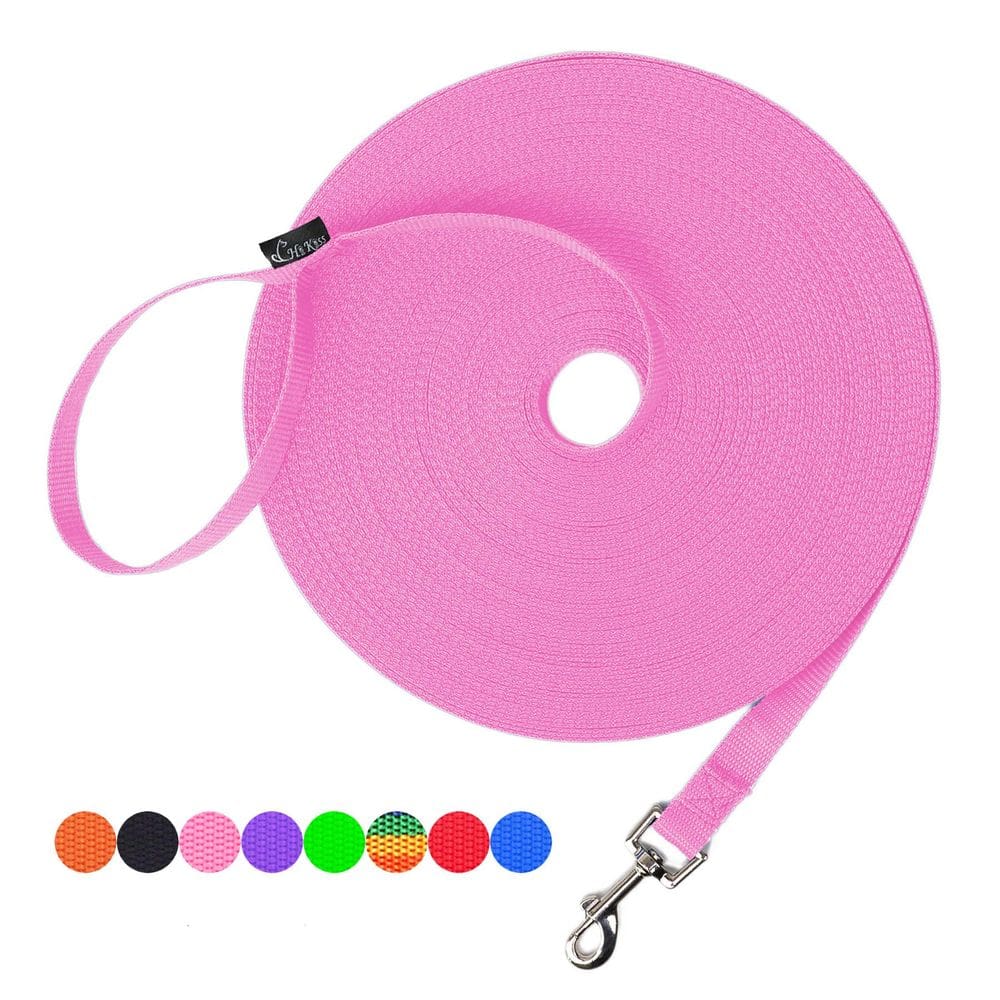 Coleira de treino Hi Kiss Obedience Recall 30m nylon rosa