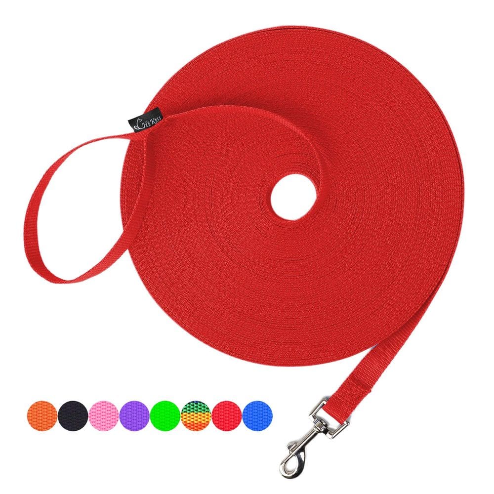 Coleira de treinamento Hi Kiss Dog Obedience Recall 30m de nylon vermelho