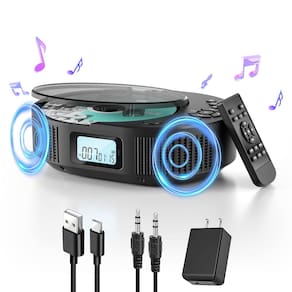 Leitor de CD portátil FELEMAN atualizado 2 em 1 com alto-falante Bluetooth