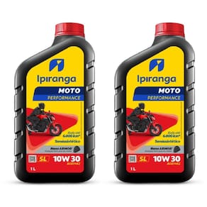 Kit 2lts Oleo Semi Sintético 10W30 Ipiranga 4 Tempos Performance JASO MA2 Nano ARMOR