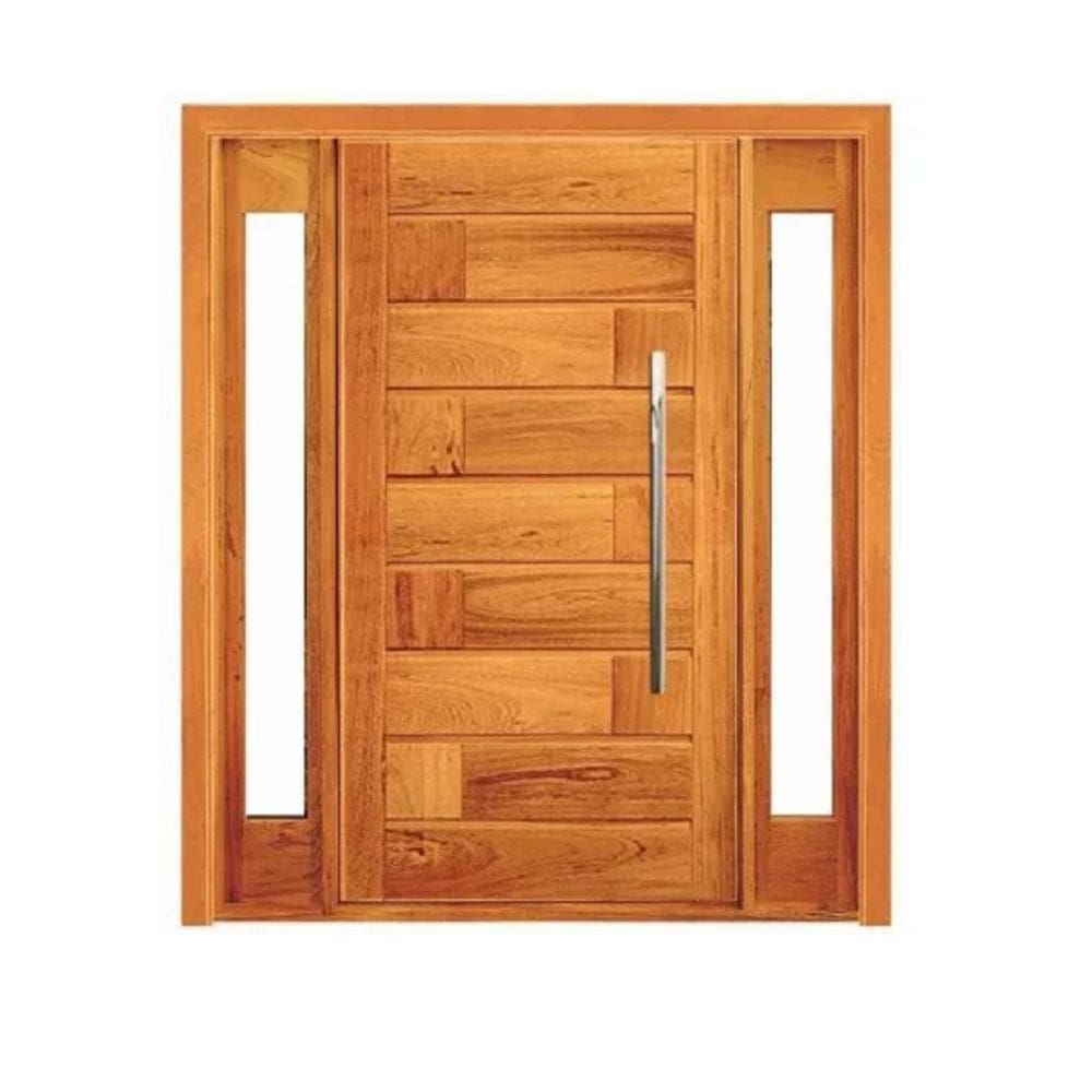 Porta Pivotante 713 Brotas com Visor Lateral Duplo - Madeira Maciça - Angelim