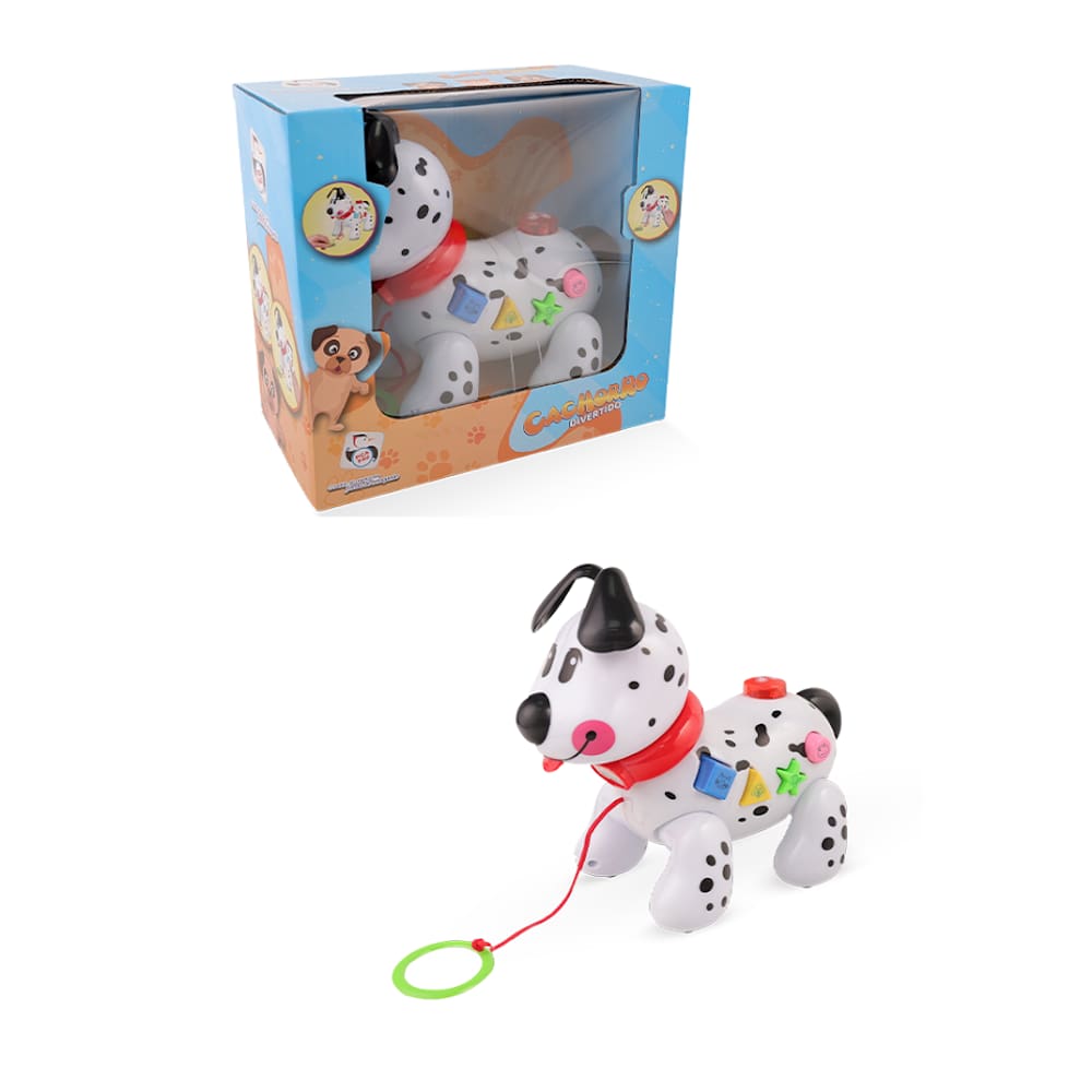 Brinquedo Cachorro Grande Musical Educatvo Coleira Som Luz