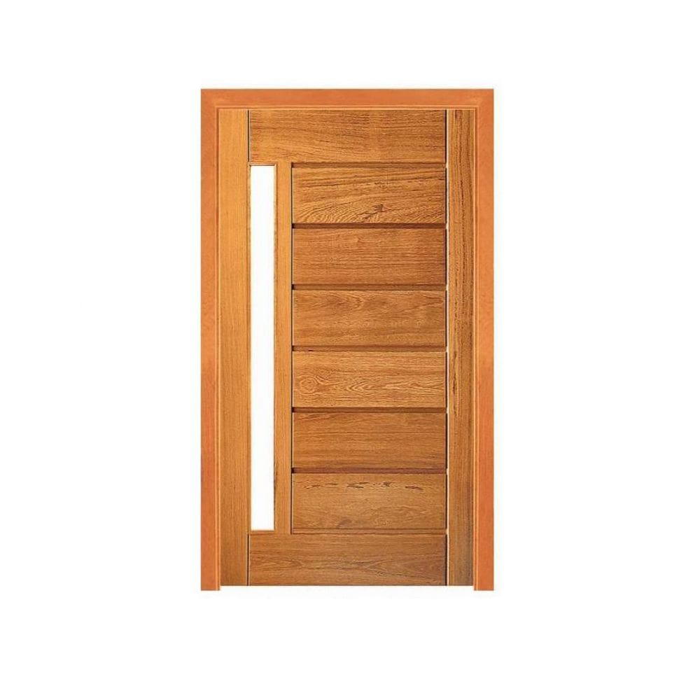 Porta Pivotante Horizontal com Visor - Madeira Maciça - Angelim