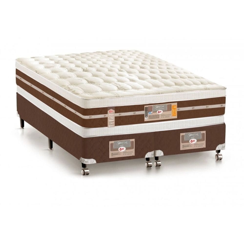 Cama Box Queen Castor Silver Star Air Double Hibrido 158x198x61 + Box Castor