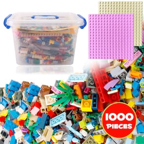 Building Bricks Playset Liberty Imports 1000 unidades com placas de base
