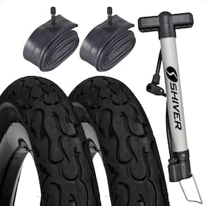Par Pneu Bicicleta DSI tipo Kenda Flame Aro 26 x 2.125 Balão + Par camara + bomba de ar Montadinha
