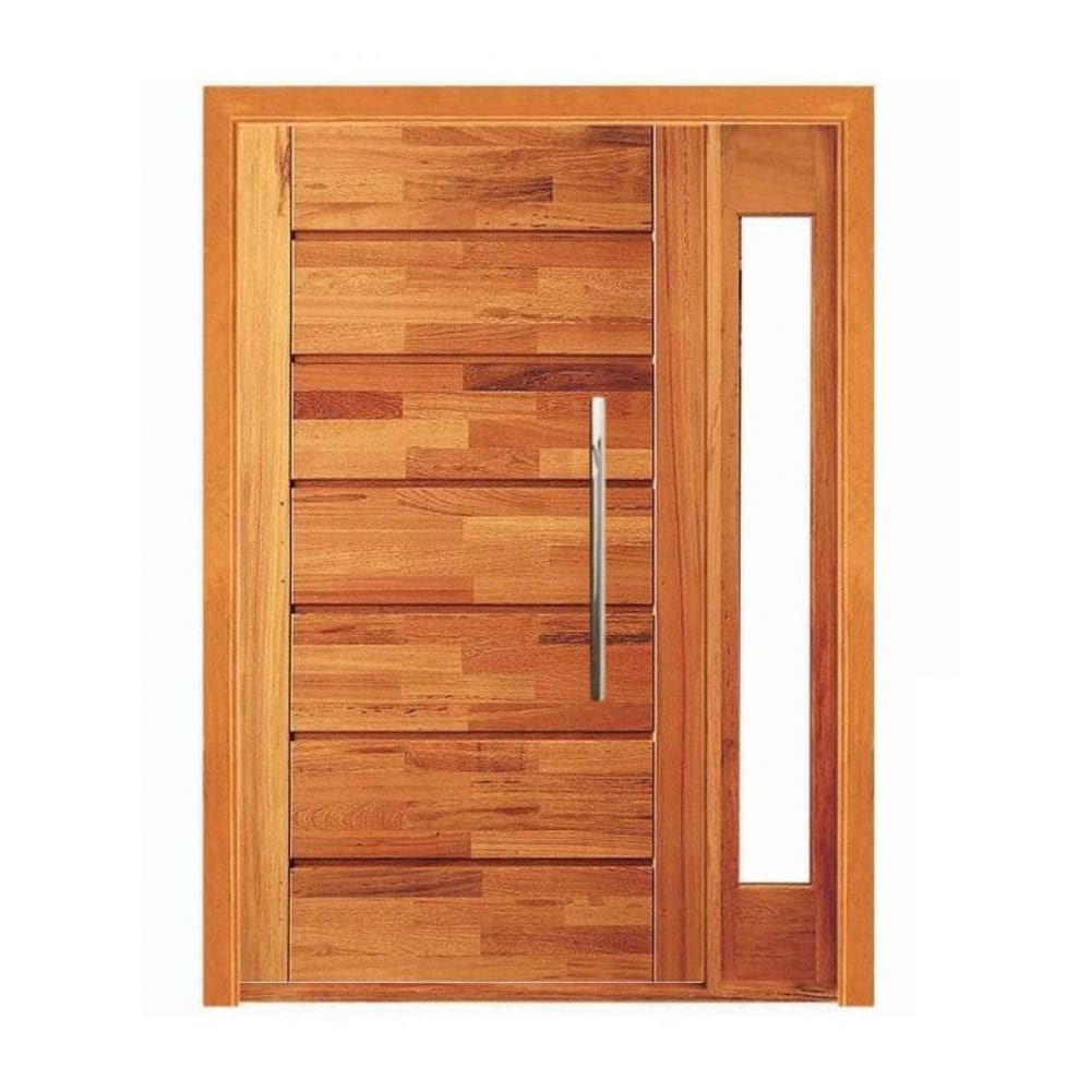 Porta Pivotante Pontal com Visor Lateral - Madeira Maciça - Angelim