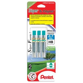 Refil de grafite Pentel Super Hi-Polymer 0,7 mm HB 36 peças