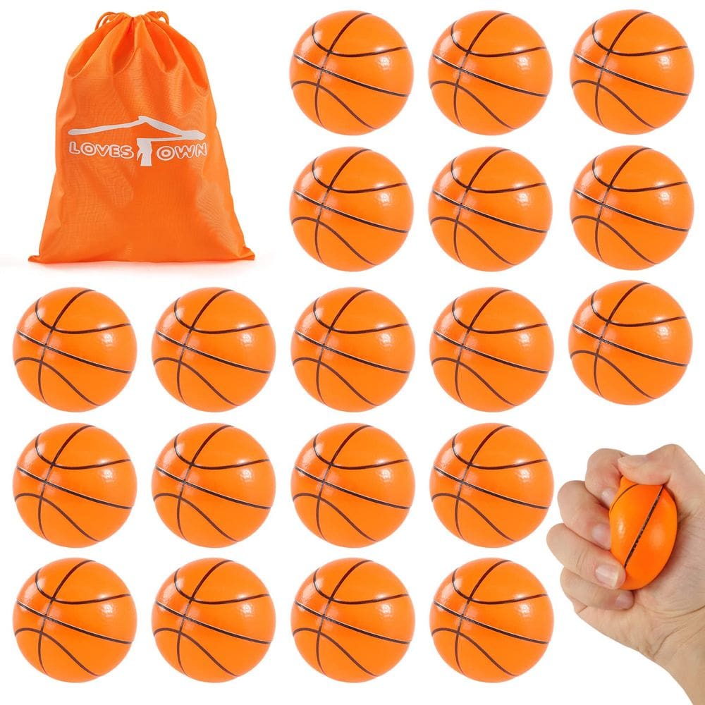 Basketball tensão Balls LoveStown, 6,35 cm, espuma macia, 20 unidades