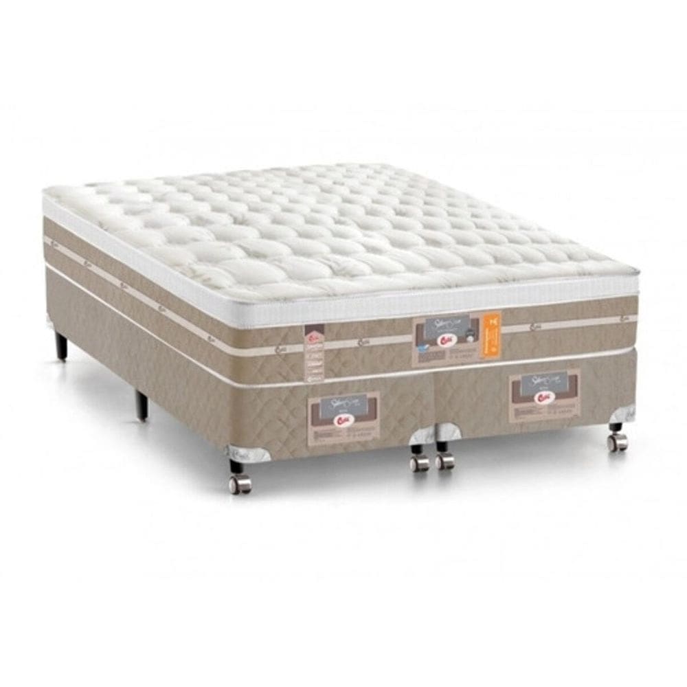 Cama Box Queen Castor Silver Star Air One Face 158x198x59 + Box Castor