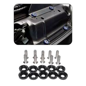 Parafuso Arruela Anodizadas 10 Unidade M6 Tuning Carro Preto