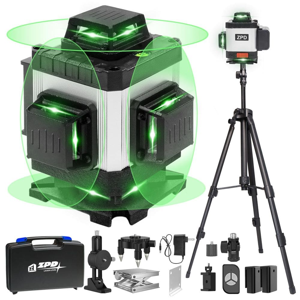 Linha Laser Level ZPD 16 com tripé 4x360°, autonivelante, verde
