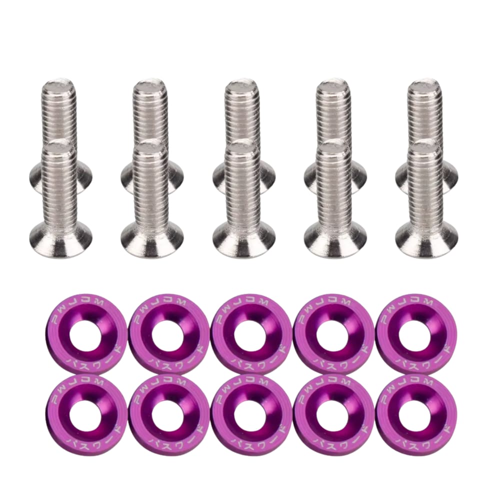 Parafuso Arruela Anodizada Universal Tunning M6 Kit 10 und