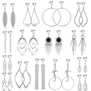 Brincos Clip on, venda por venda em lote, 15 pares para moda feminina