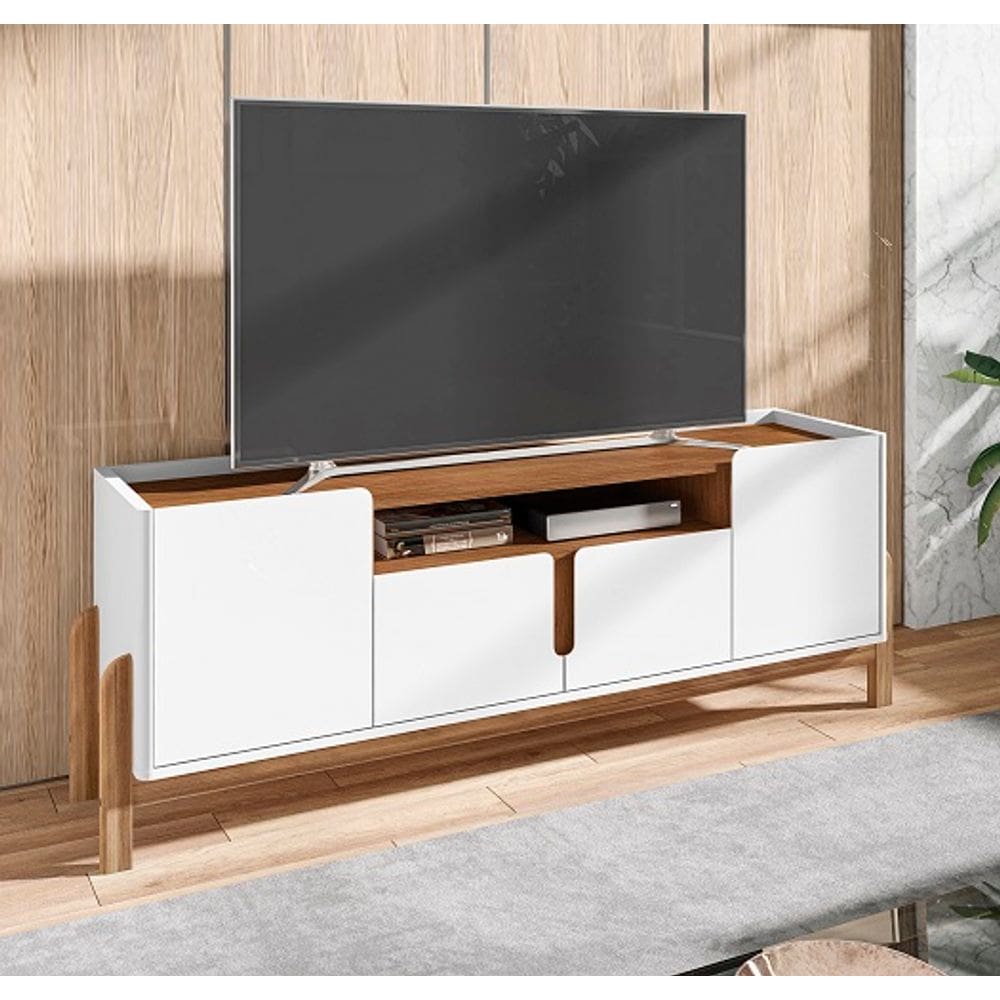 Rack Lizz 1.70 Branco/Cedro - Casa D Móveis