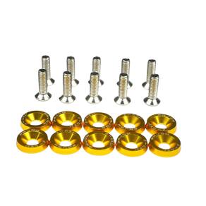Parafuso Arruela Anodizada 10 Unidad M6 Tuning Carro Amarelo