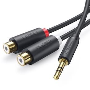 Cabo de áudio UGREEN 3,5 mm macho para 2 RCA fêmea 25 cm