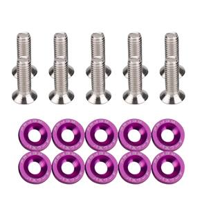 Parafuso Arruela Anodizadas 10 Unidade M6 Tuning Carro Roxo