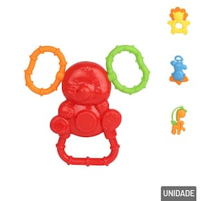 Chocalho com Mordedor 14cm Animais diversos - Tudo em Caixa