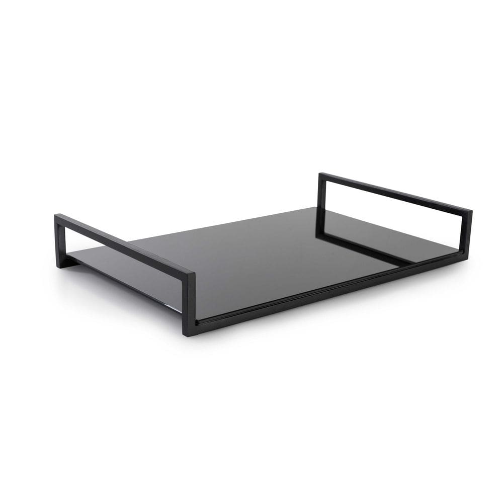 Bandeja Decorativa Vidro e Aço Frame 40cm Suporte P/ Objetos