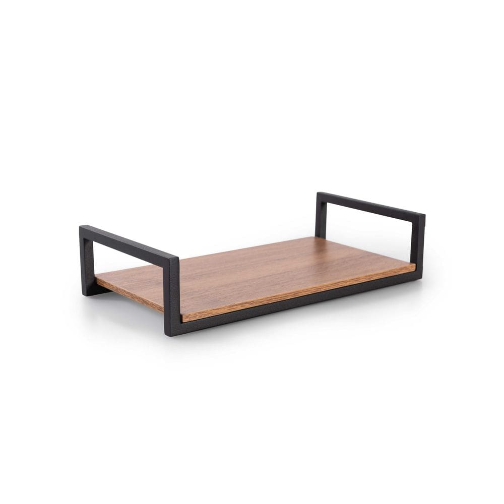 Bandeja Decorativa Frame 27cm Aço e MDF Suporte Para Objetos