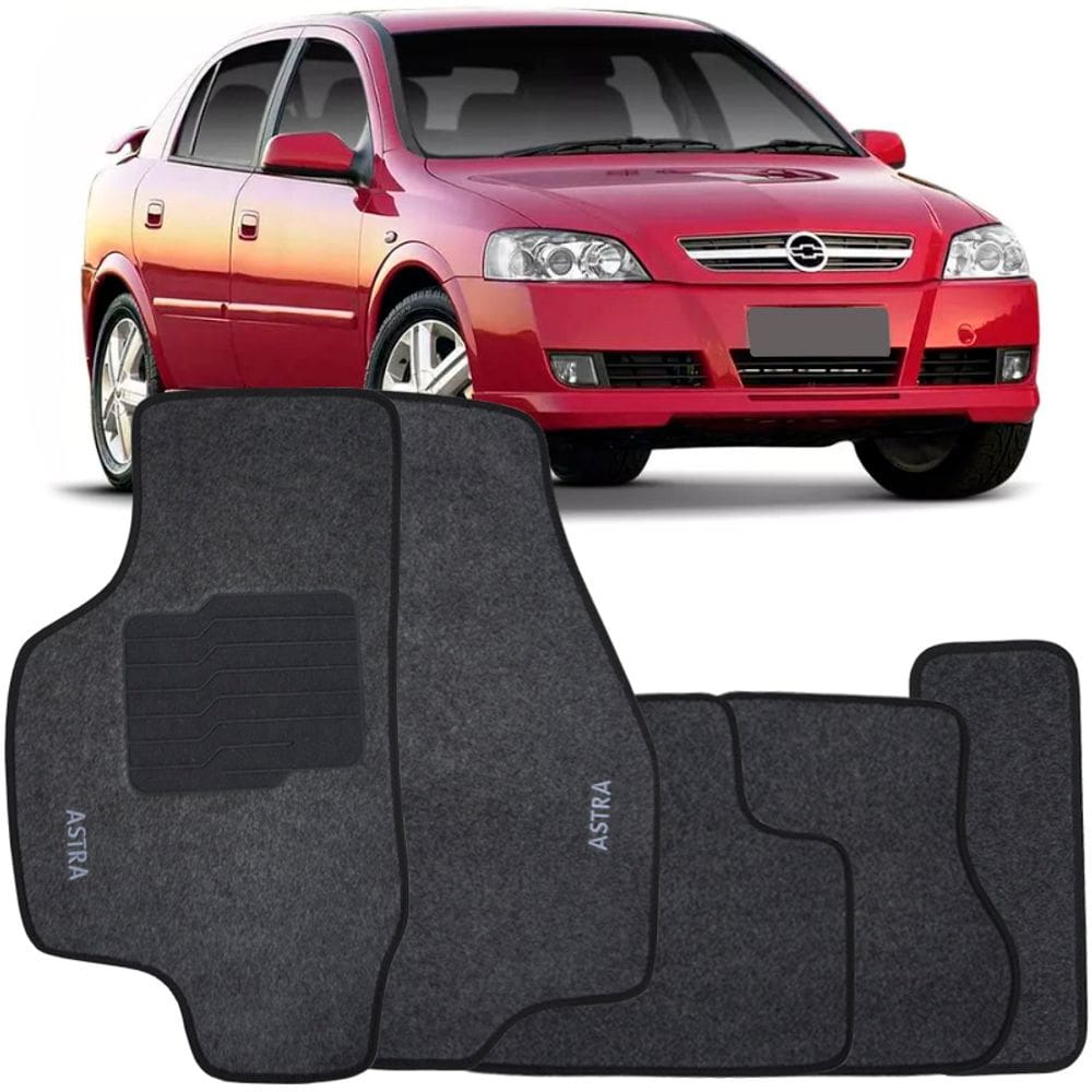 Jogo de Tapete Automotivo Carpete Chevrolet Gm Astra 1999 à 2012 Soft Logo Bordado 5 Peças