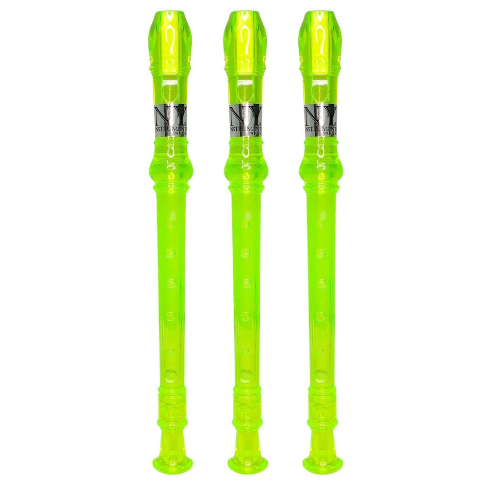 Kit 3 Flautas Doce Germânica Verde Translucida FL 20G G NY
