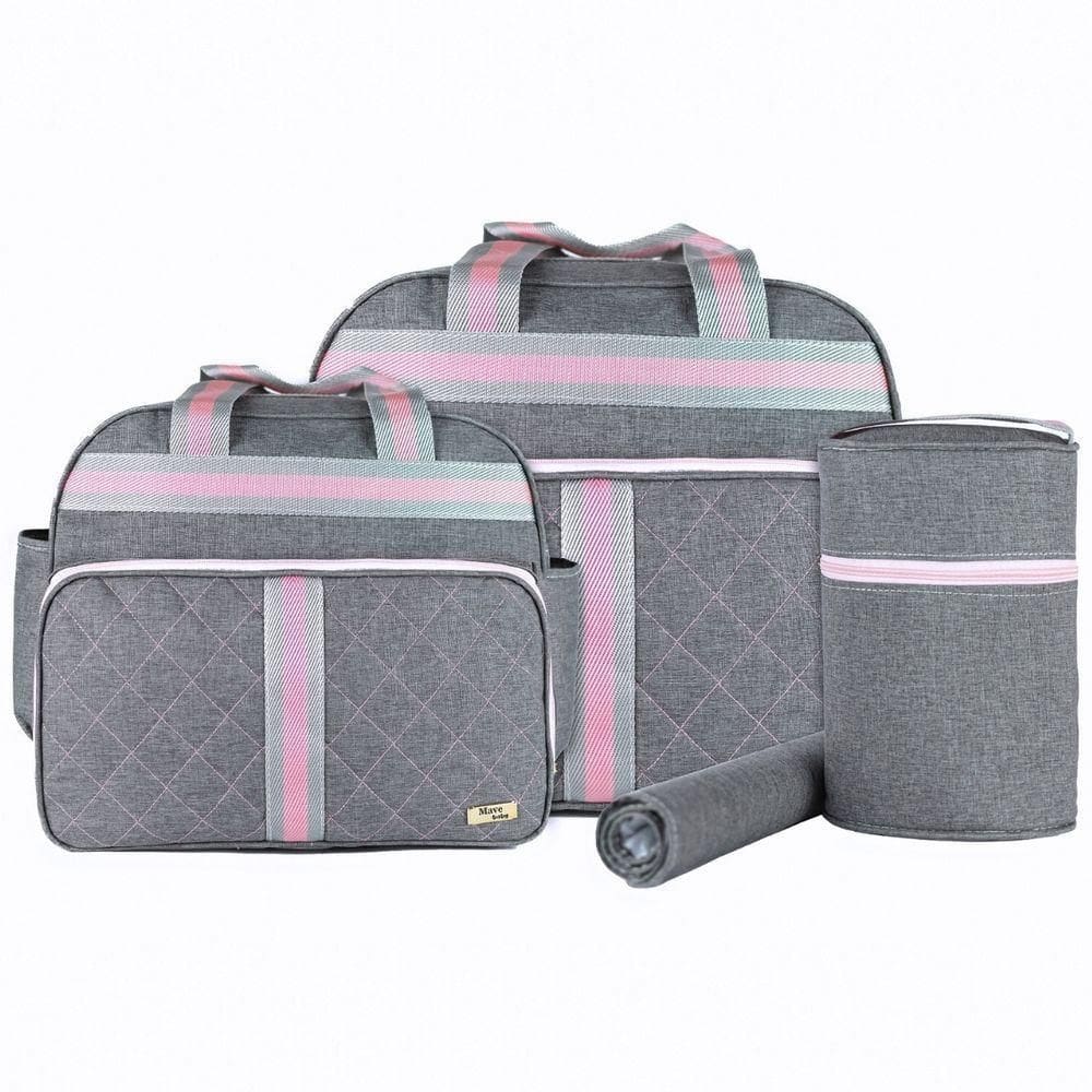 Kit Bolsas Maternidade Baby Soft Premium Cinza E Rosa