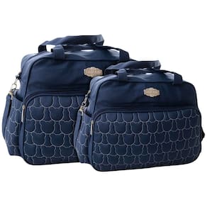 Kit Bolsas Maternidade Matelassê Baby Classic Azul Marinho