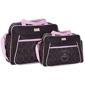 Kit Bolsas Maternidade Baby Soft Class Marrom E Rosa