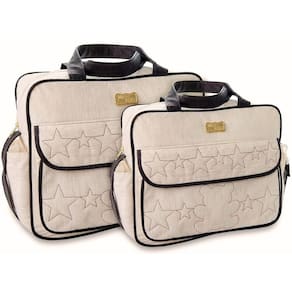 Kit Bolsas Maternidade Príncipe Princesa Baby Bege