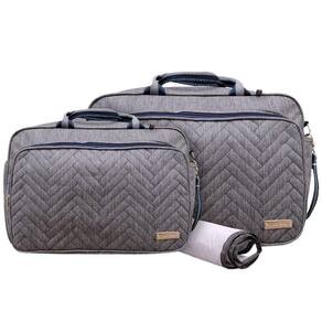 Kit Bolsas Maternidade Bebê Classic Premium Cinza E Marinho