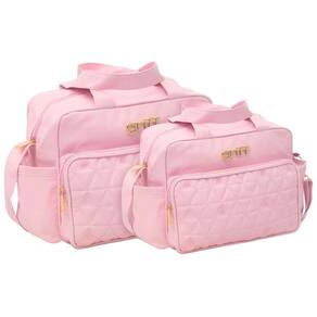 Kit Bolsas Maternidade Triângulo Baby Premium Rosa