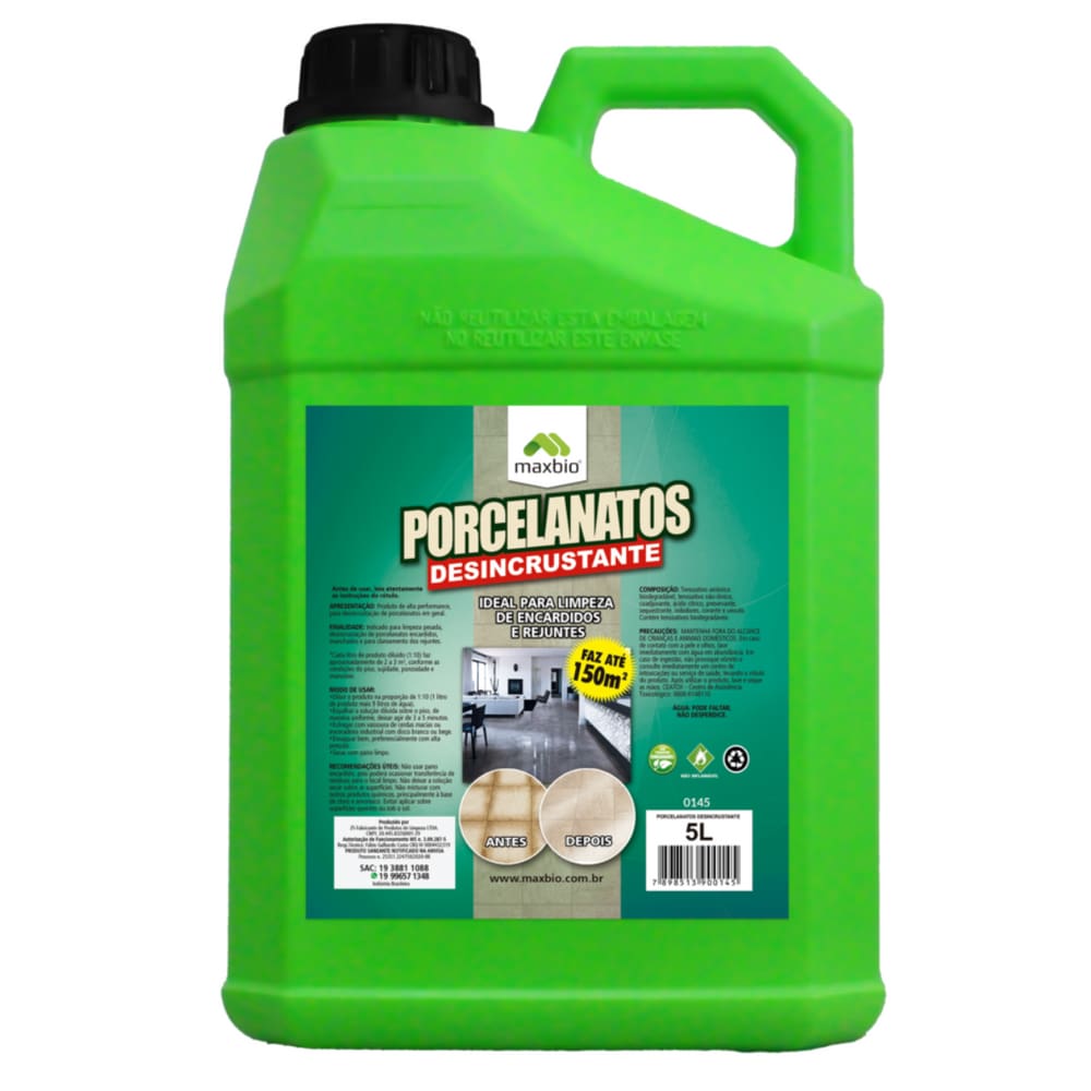Desincrustante Limpeza Pesada Limpa Piso Encardido5l Maxbio