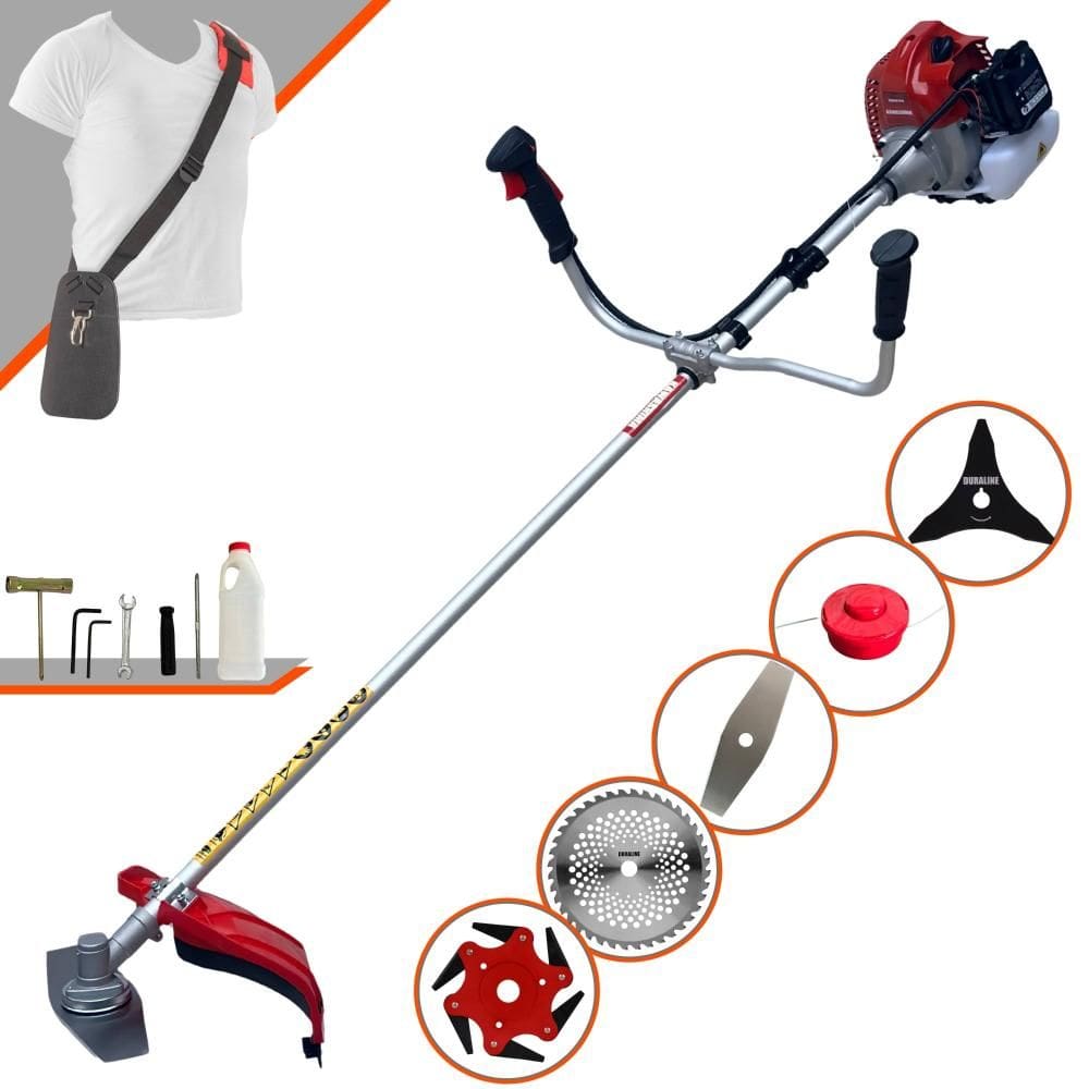 Roçadeira Kawashima BCJ620-L À Gasolina 62cc 3HP 5 Em 1 Com Carretel e Lâmina 2 Pontas + Lâmina 3 Pontas + Lâmina 6 Pontas + Lâmina 40 Dentes Vídea