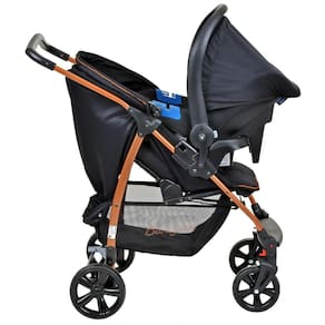 Carrinho de Bebê Burigotto Ecco Preto Cobre c/ Bebe Conforto