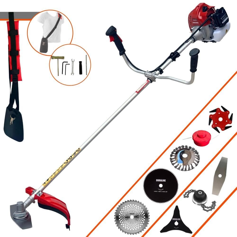 Máquina de Corta Grama Lateral Kawashima BCJ620L À Gasolina 2T 62cc 3HP 10.000rpm Profissional Completa Com Carretel de Nylon + 7 Opções de Corte
