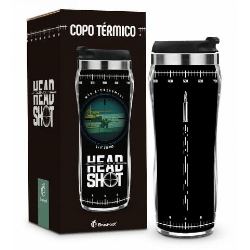 Copo Plástico Inox Temas New - Sniper Head Shot