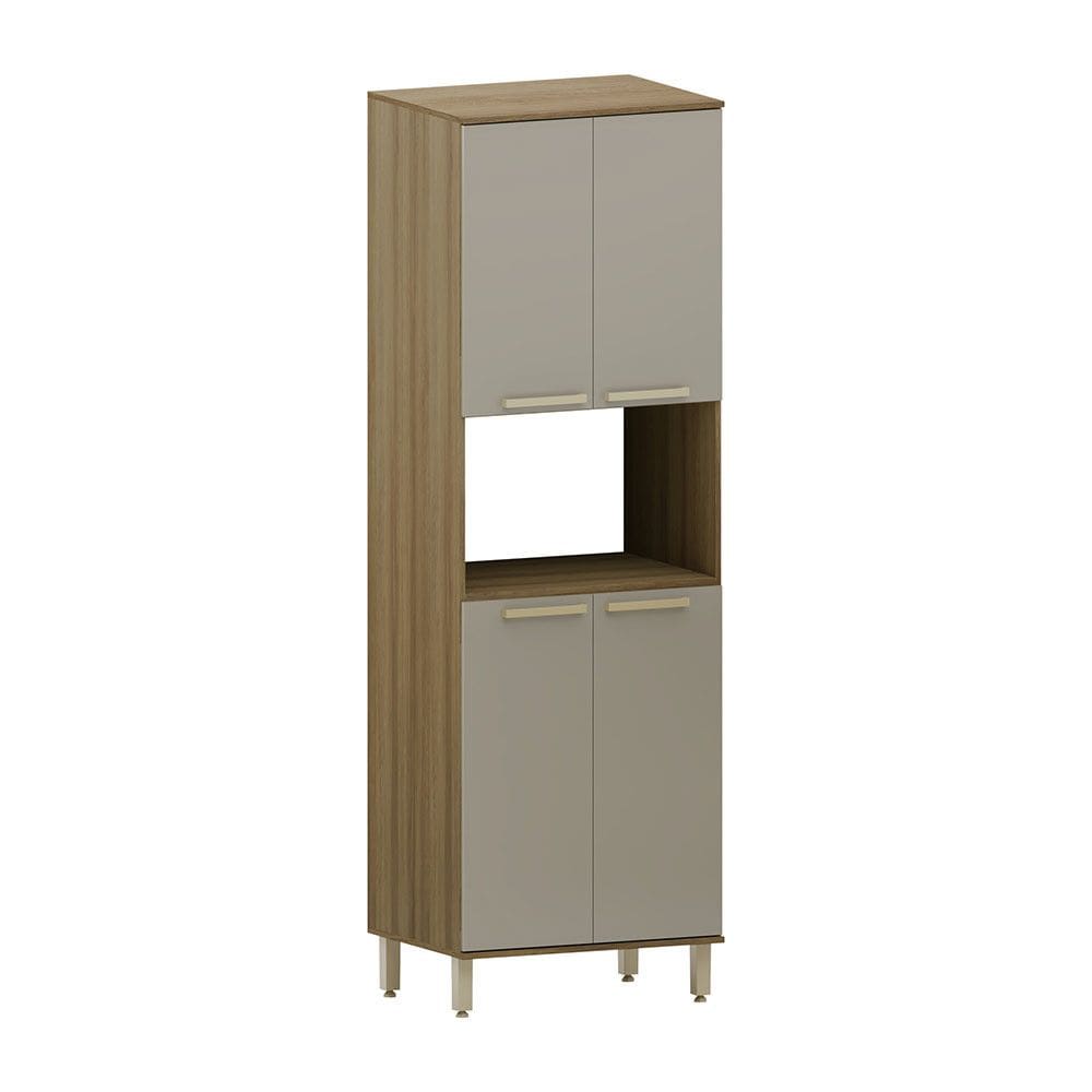 Paneleiro 70cm 4 Portas com 1 Nicho Microondas Isis Luciane Móveis