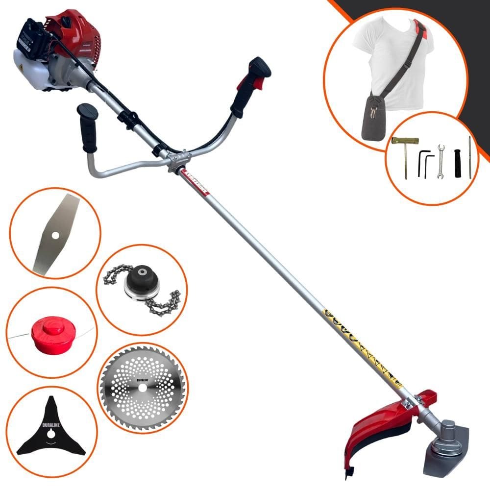 Roçadeira Kawashima BCJ620L À Gasolina 2T 62cc 3HP 5 Em 1 Com Carretel e Faca 2 Pontas + EXTRA Faca 3 Pontas + Faca 40 Dentes de Vídea + Trimmer