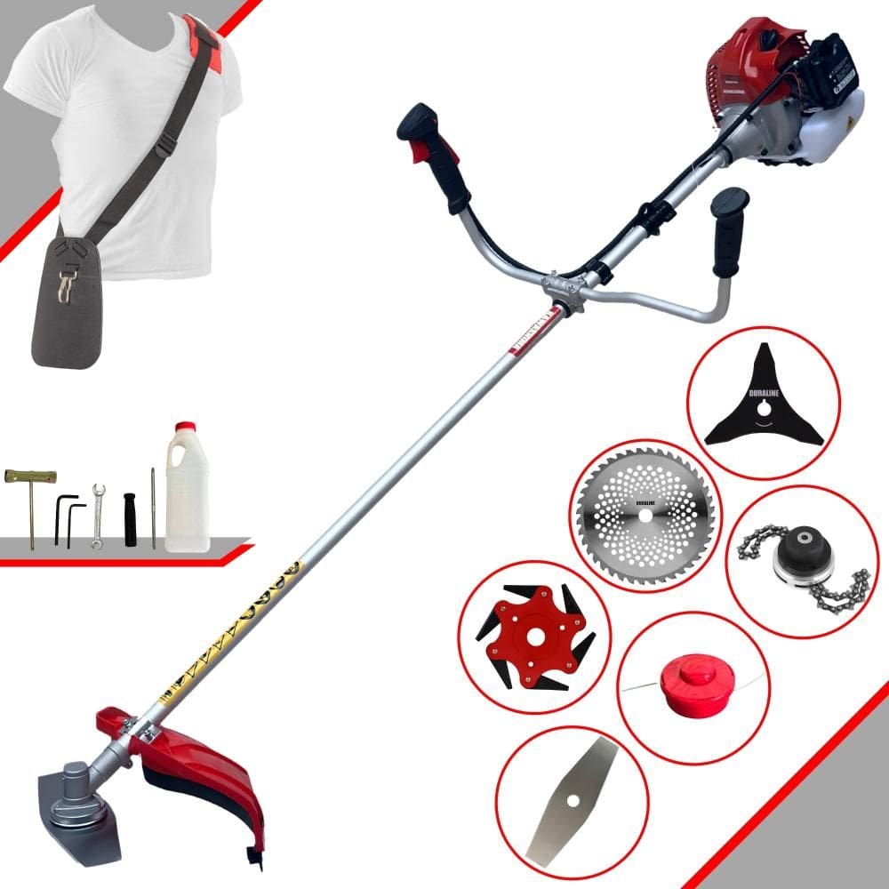 Roçadeira Kawashima BCJ620L À Gasolina 62cc 3HP 6 Em 1 Com Carretel e Faca 2 Pontas + Faca 3 Pontas + Faca 6 Pontas + Faca 40 Dentes Vídea + Trimmer