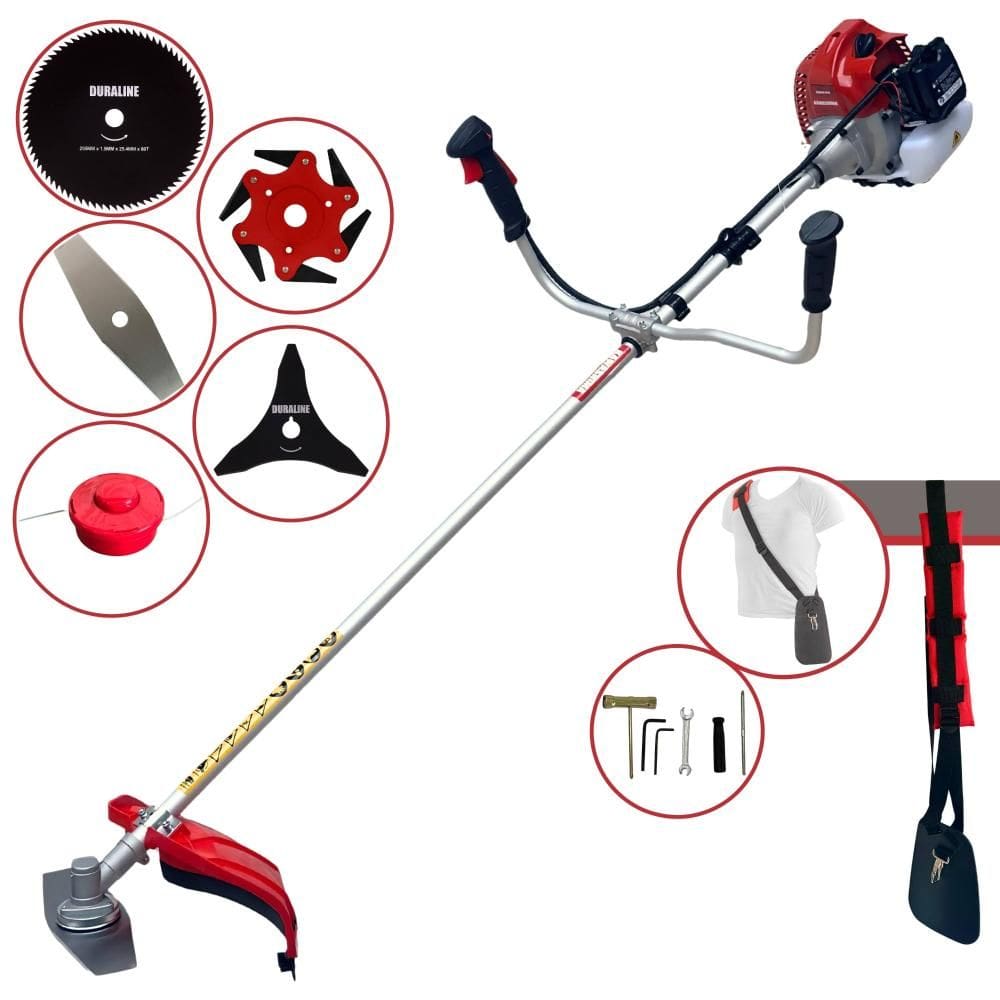 Roçadeira Kawashima BCJ620L À Gasolina 62cc 3HP Completo Com 5 Opções de Corte Com Carretel Nylon + Facas 2 Pontas + 3 Pontas + 6 Pontas + 80 Dentes