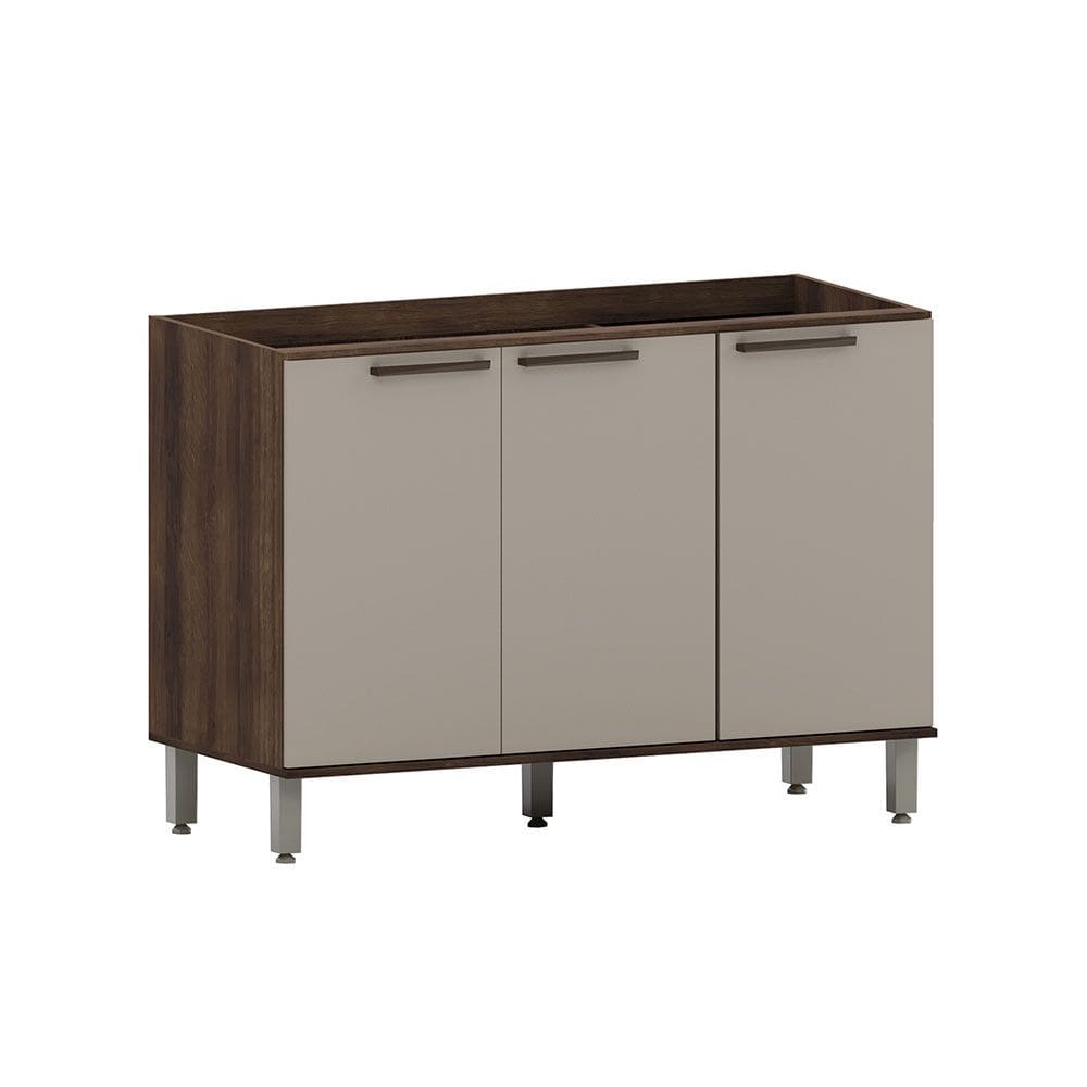 Balcão de Cozinha 120cm 3 Portas sem Tampo Luna Luciane Móveis