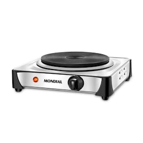 Fogão Elétrico Portátil Mondial Fast Cook com Controle de Temperatura 1000W Inox 220V - FE-04