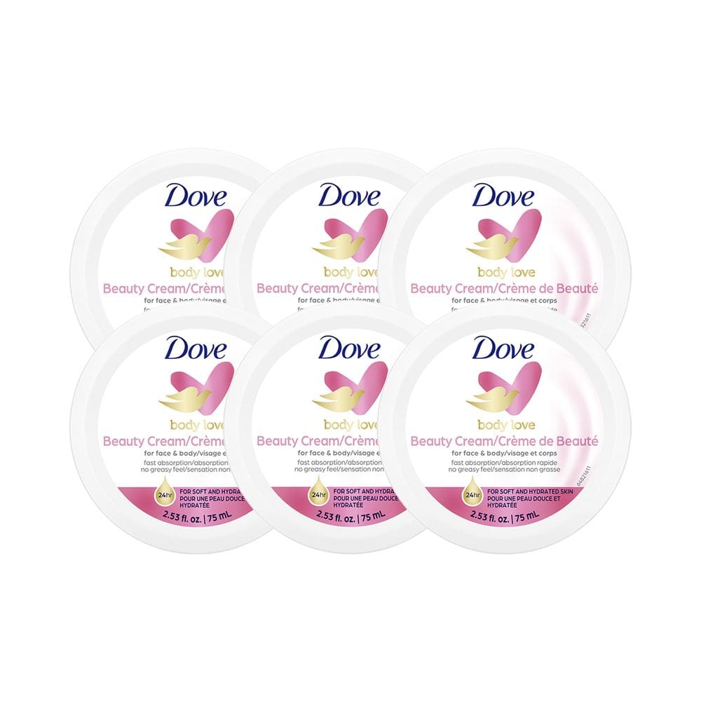 Creme de beleza Dove Pink 75ml, pacote com 6 unidades, nutritivo para rosto e corpo